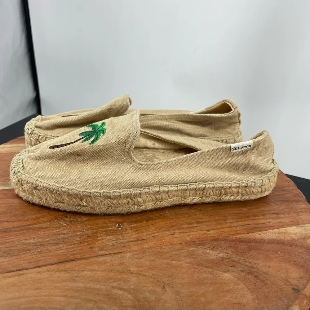 Soludos Palm Tree Espadrilles‎ Smoking Slipper Sz 7 canvas tropical